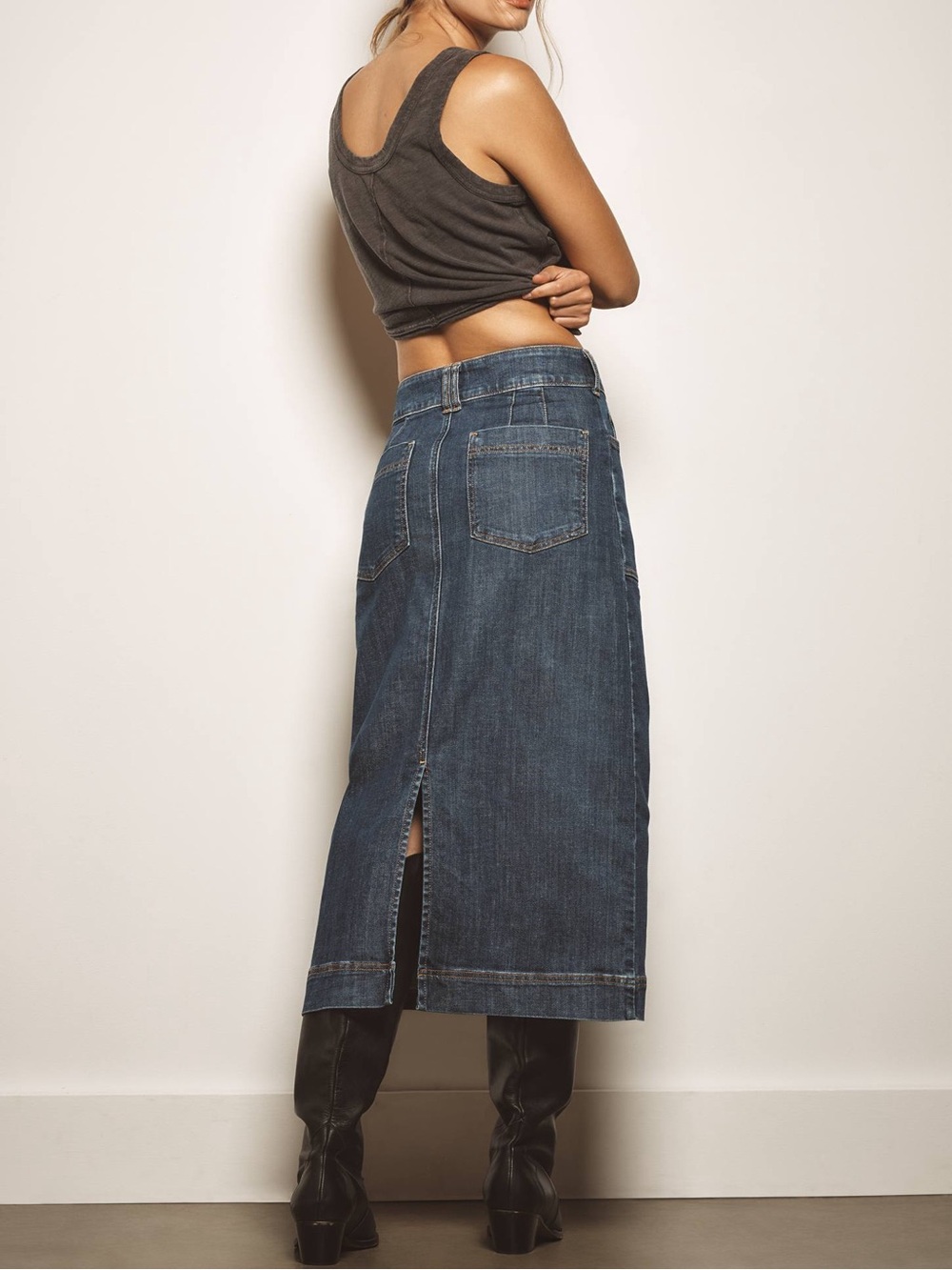 Anthropologie The Skipper Seamed Midi Skirt by Pilcro - Picture 3 of 16